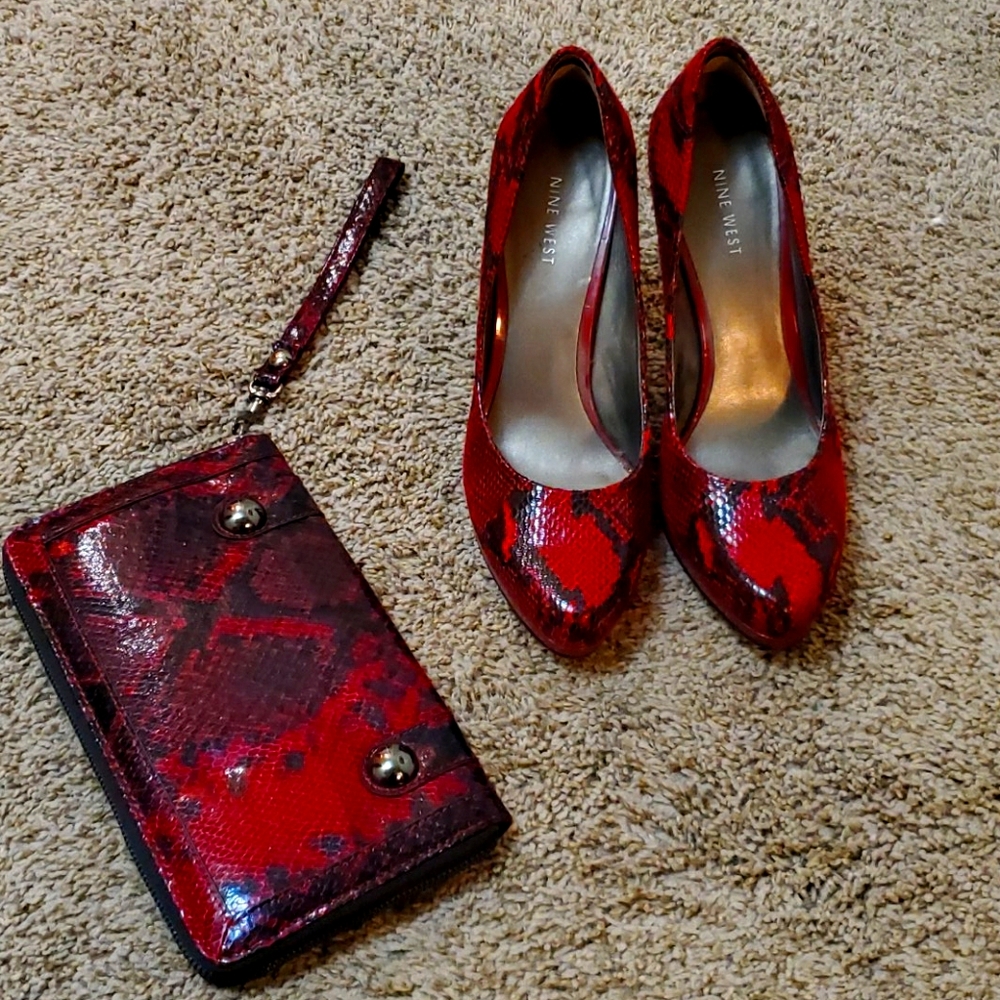 Heels with matching clutch